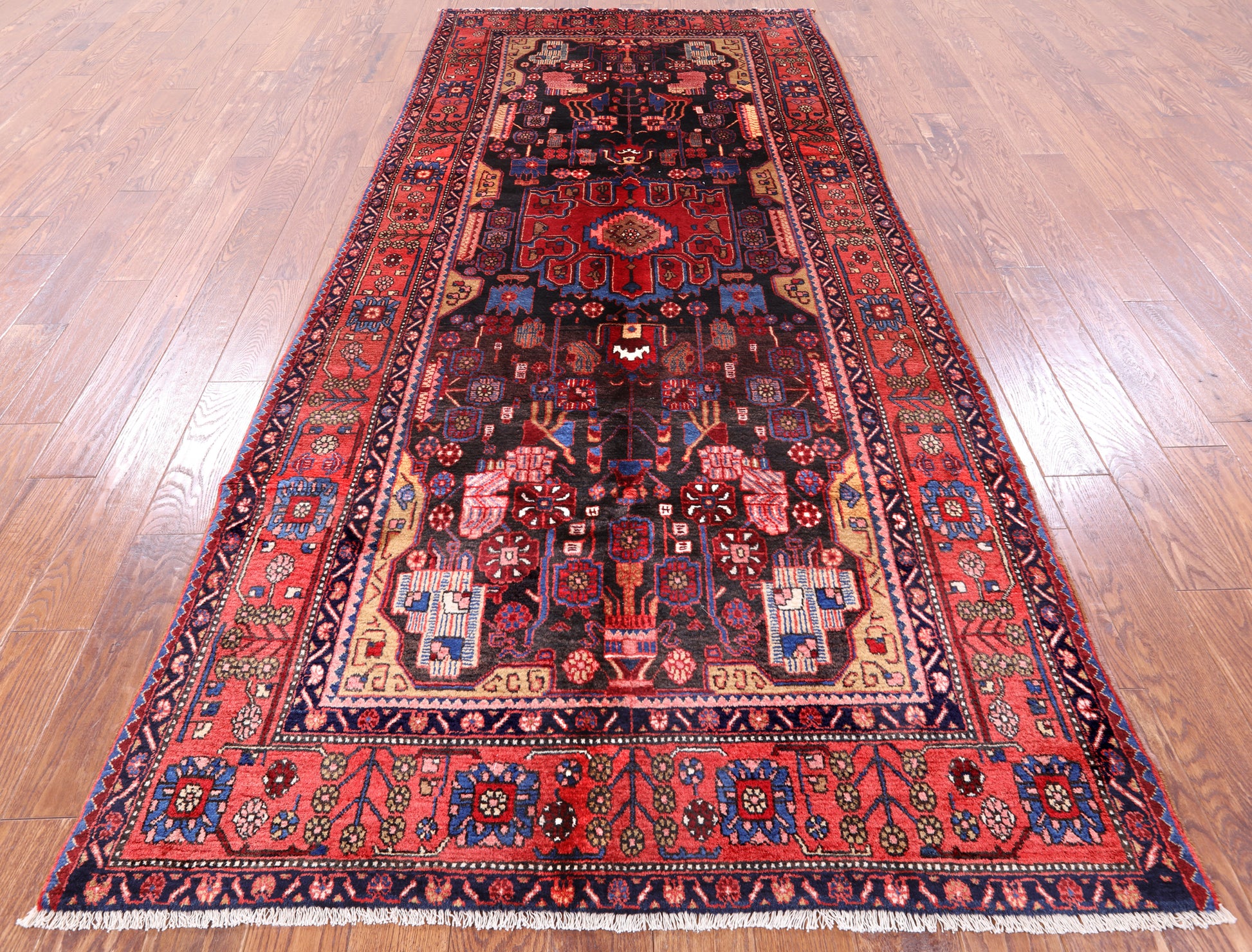 New Authentic Persian Hamadan Handmade Rug - 4' 10" X 10' 8" - Golden Nile
