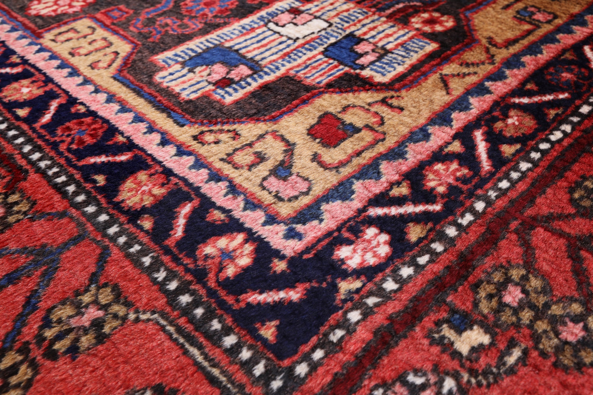 New Authentic Persian Hamadan Handmade Rug - 4' 10" X 10' 8" - Golden Nile