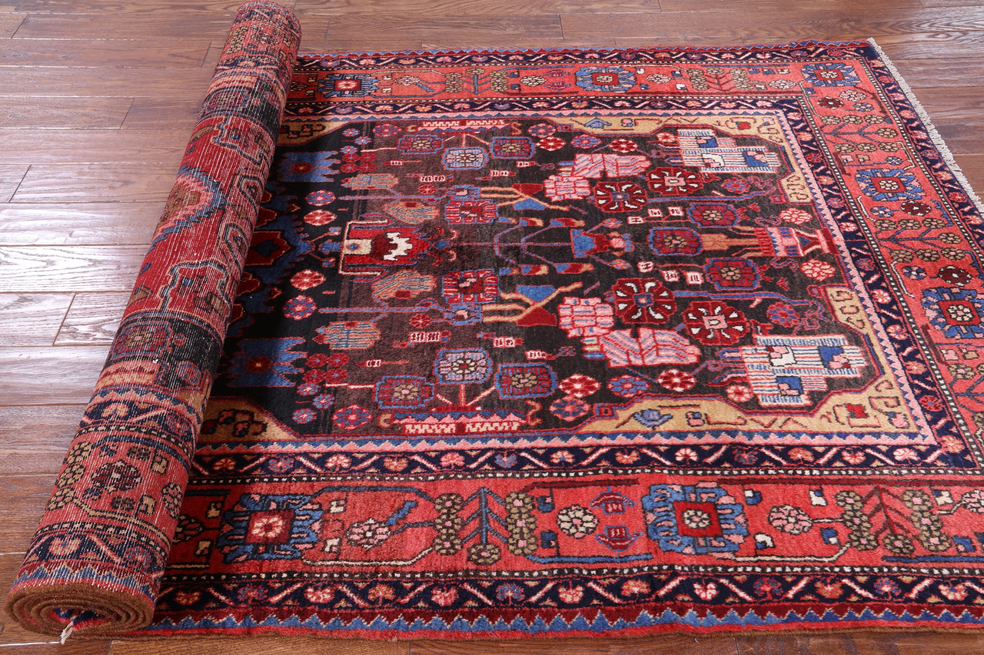 New Authentic Persian Hamadan Handmade Rug - 4' 10" X 10' 8" - Golden Nile