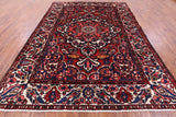 Red Authentic Isfahan Hand Knotted Area Rug - 8' 8" X 11' 7" - Golden Nile