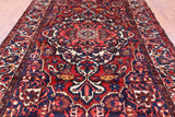 Red Authentic Isfahan Hand Knotted Area Rug - 8' 8" X 11' 7" - Golden Nile