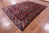 Red Authentic Isfahan Hand Knotted Area Rug - 8' 8" X 11' 7" - Golden Nile