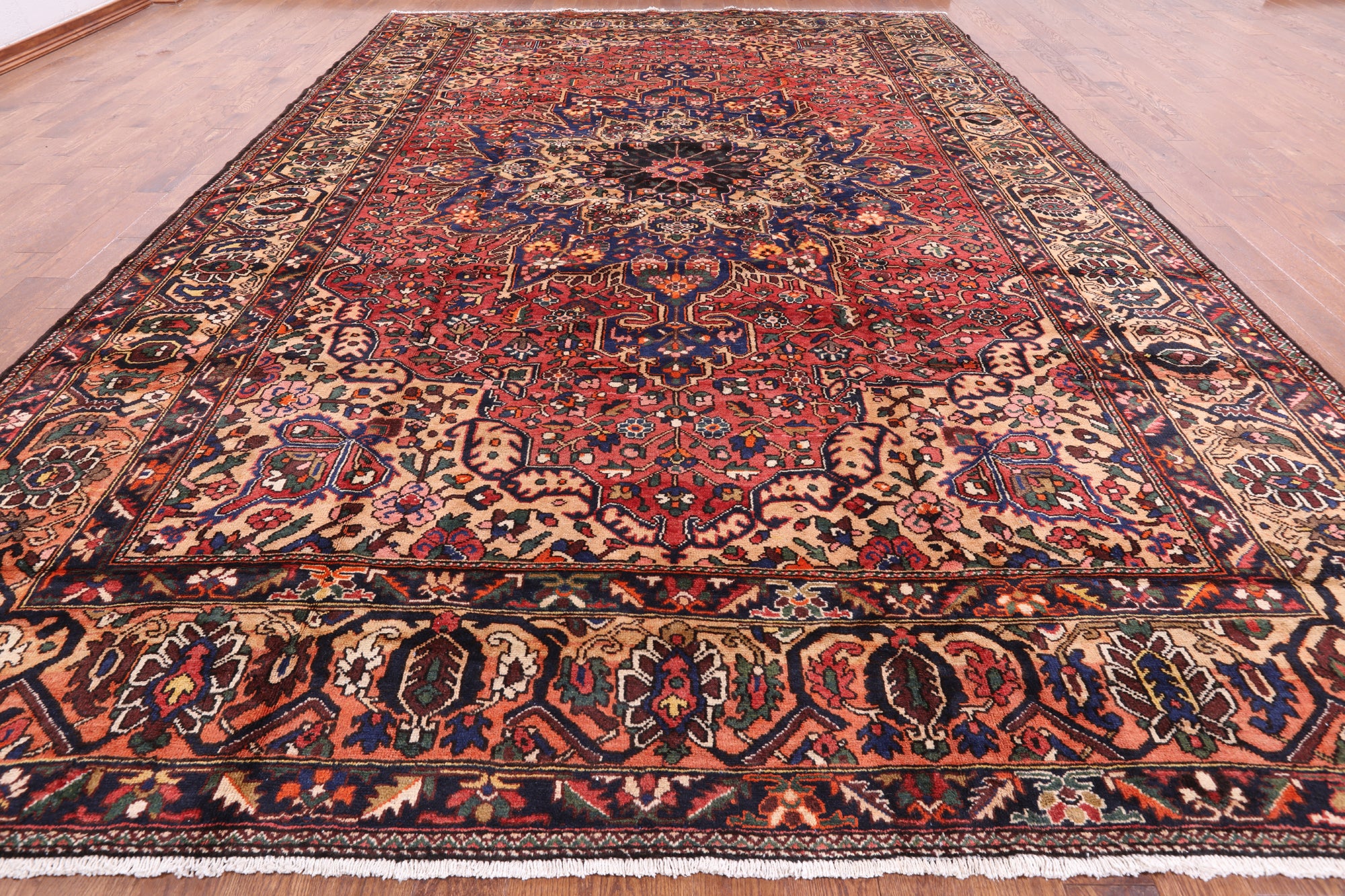 10x15 Red Isfahan Hand Knotted Persian Wool Rug 