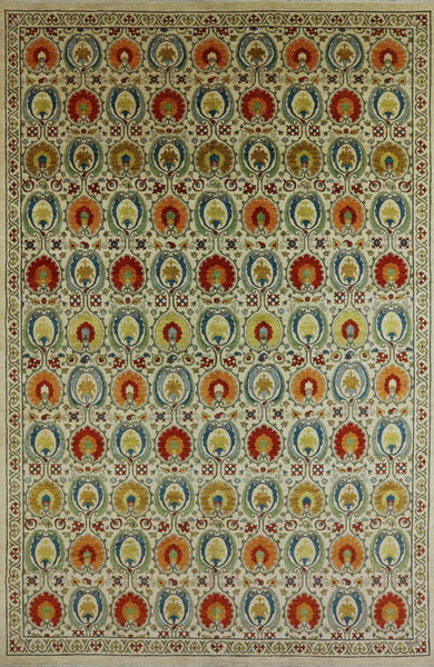William Morris Handmade Wool Area Rug - 12' 1" X 18' 5" - Golden Nile