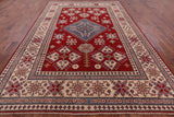 Red Kazak Handmade Rug - 8' 3" X 11' 7" - Golden Nile