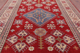 Red Kazak Handmade Rug - 8' 3" X 11' 7" - Golden Nile