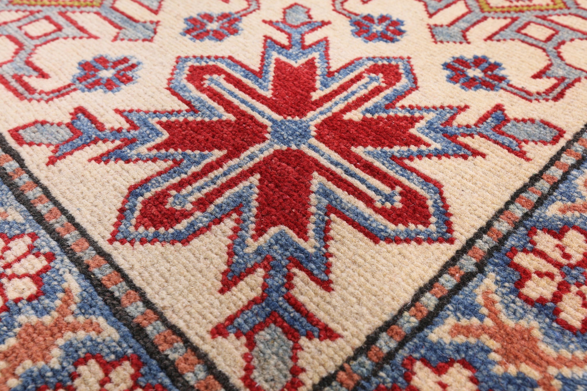Red Kazak Handmade Rug - 8' 3" X 11' 7" - Golden Nile
