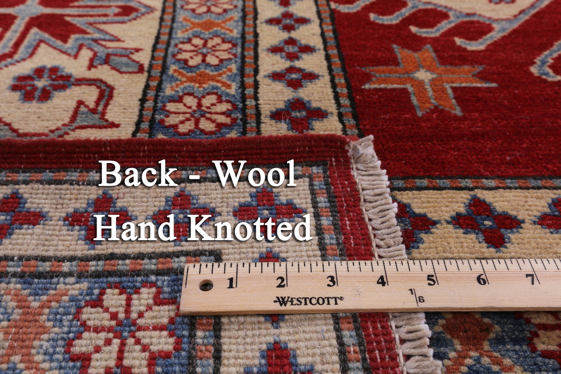 Red Kazak Handmade Rug - 8' 3" X 11' 7" - Golden Nile
