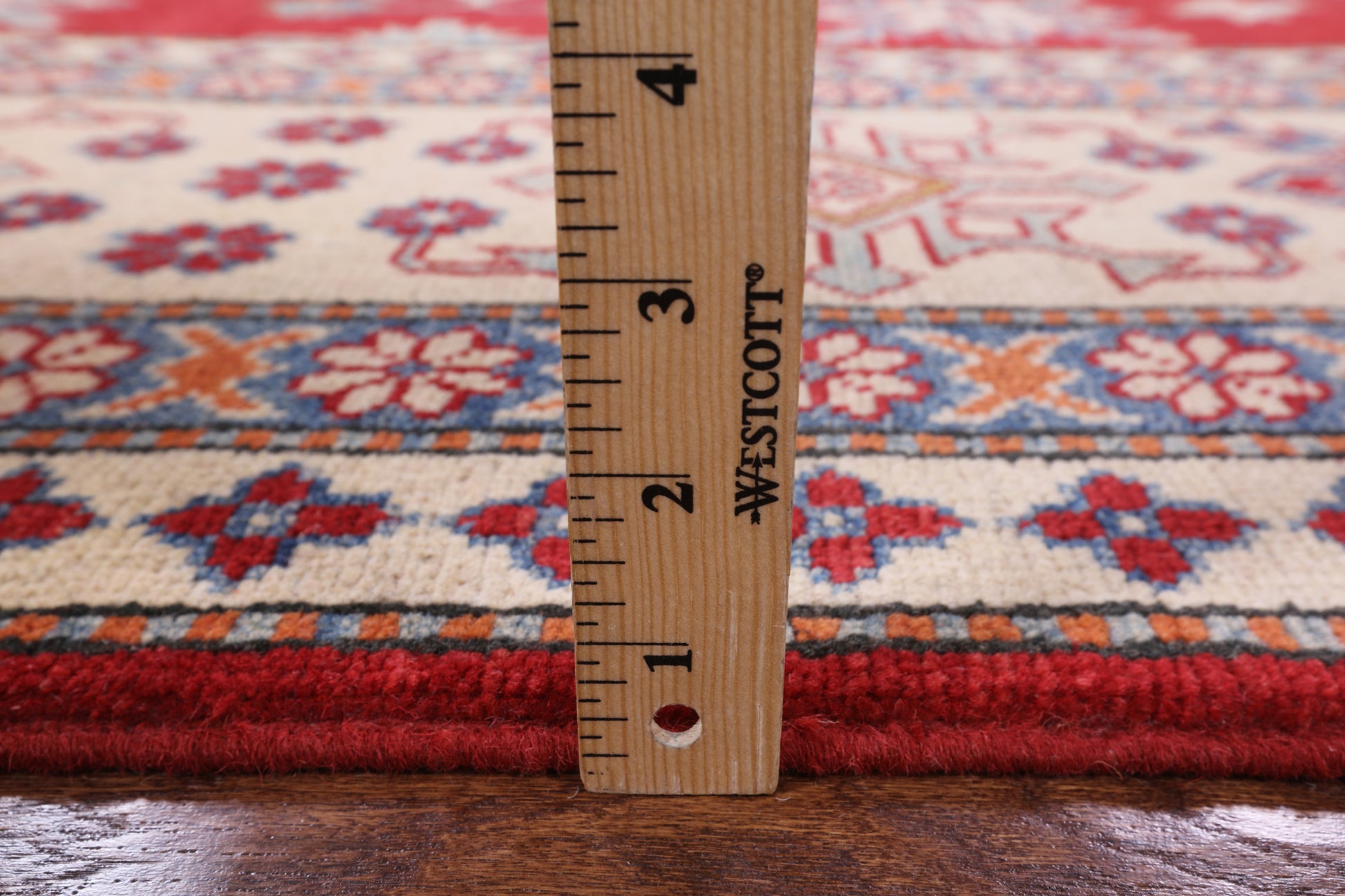 Red Kazak Handmade Rug - 8' 3" X 11' 7" - Golden Nile