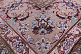 Ivory Isfahan Authentic Persian Hand Knotted Wool & Silk Area Rug - 5' 1" X 8' 2" - Golden Nile