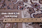 Ivory Isfahan Authentic Persian Hand Knotted Wool & Silk Area Rug - 5' 1" X 8' 2" - Golden Nile