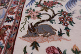 Ivory Isfahan Authentic Persian Hand Knotted Wool & Silk Area Rug - 5' 1" X 7' 8" - Golden Nile