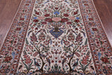 Ivory Isfahan Authentic Persian Hand Knotted Wool & Silk Area Rug - 5' 1" X 7' 8" - Golden Nile