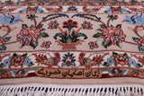 Ivory Isfahan Authentic Persian Hand Knotted Wool & Silk Area Rug - 5' 1" X 7' 8" - Golden Nile