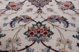 Ivory Isfahan Authentic Persian Hand Knotted Wool & Silk Area Rug - 5' 1" X 7' 8" - Golden Nile