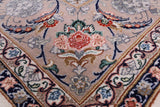 Ivory Isfahan Authentic Persian Hand Knotted Wool & Silk Area Rug - 5' 1" X 7' 8" - Golden Nile
