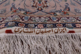 Ivory Isfahan Authentic Persian Hand Knotted Wool & Silk Area Rug - 5' 1" X 7' 8" - Golden Nile
