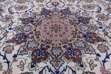 Ivory Isfahan Authentic Persian Hand Knotted Wool & Silk Area Rug - 5' 3" X 8' 0" - Golden Nile