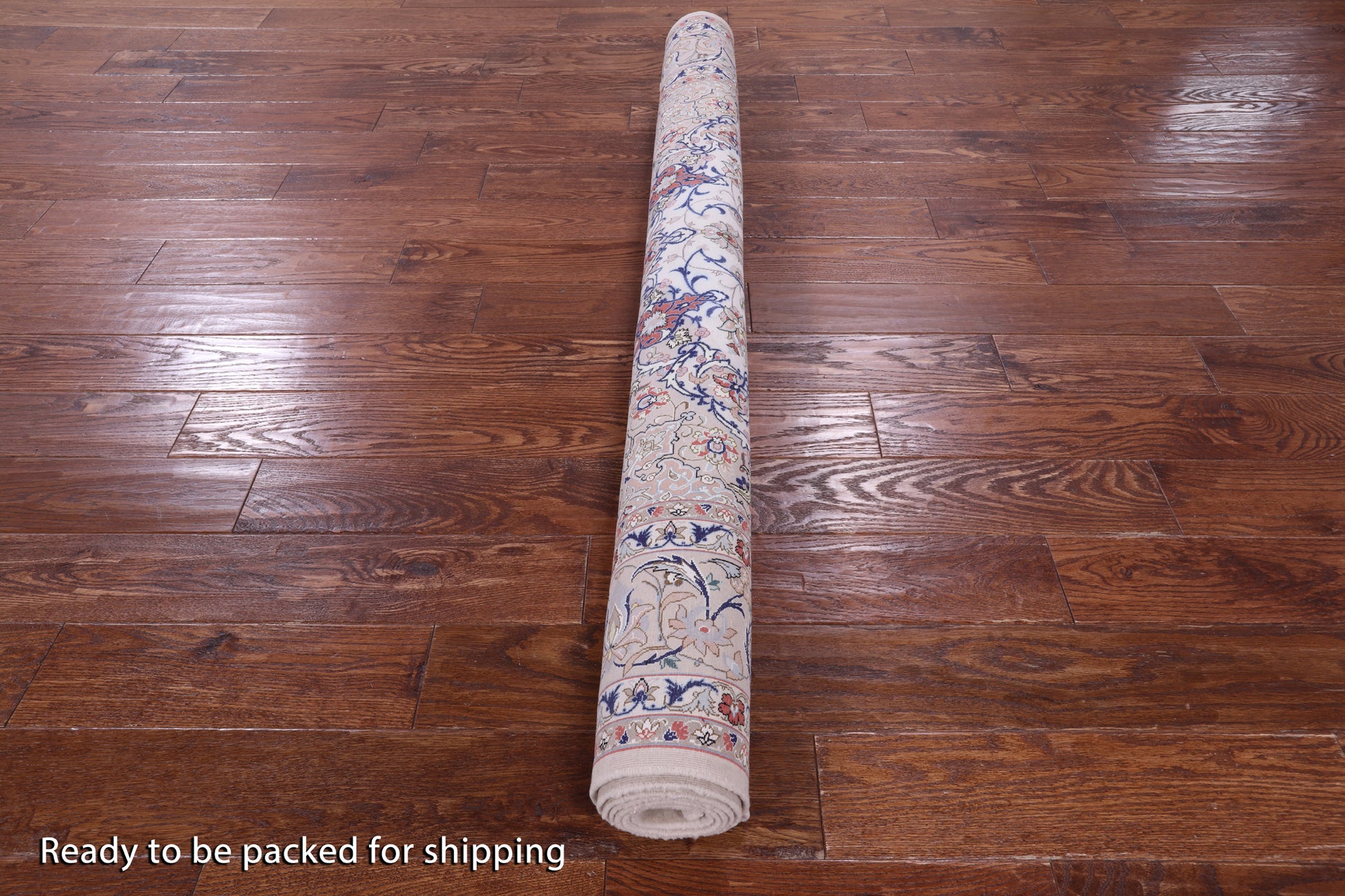 Ivory Isfahan Authentic Persian Hand Knotted Wool & Silk Area Rug - 5' 3" X 8' 0" - Golden Nile