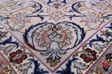 Ivory Isfahan Authentic Persian Hand Knotted Wool & Silk Area Rug - 5' 3" X 8' 0" - Golden Nile