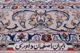 Ivory Isfahan Authentic Persian Hand Knotted Wool & Silk Area Rug - 5' 3" X 8' 0" - Golden Nile