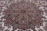 Ivory Isfahan Authentic Persian Hand Knotted Wool & Silk Area Rug - 5' 3" X 7' 10" - Golden Nile