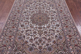 Ivory Isfahan Authentic Persian Hand Knotted Wool & Silk Area Rug - 5' 3" X 7' 10" - Golden Nile