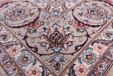Ivory Isfahan Authentic Persian Hand Knotted Wool & Silk Area Rug - 5' 3" X 7' 10" - Golden Nile