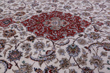 Ivory Isfahan Authentic Persian Hand Knotted Wool & Silk Area Rug - 5' 1" X 7' 10" - Golden Nile