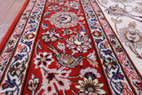 Ivory Isfahan Authentic Persian Hand Knotted Wool & Silk Area Rug - 5' 1" X 7' 10" - Golden Nile