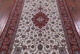 Ivory Isfahan Authentic Persian Hand Knotted Wool & Silk Area Rug - 5' 1" X 7' 10" - Golden Nile
