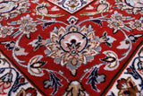 Ivory Isfahan Authentic Persian Hand Knotted Wool & Silk Area Rug - 5' 1" X 7' 10" - Golden Nile