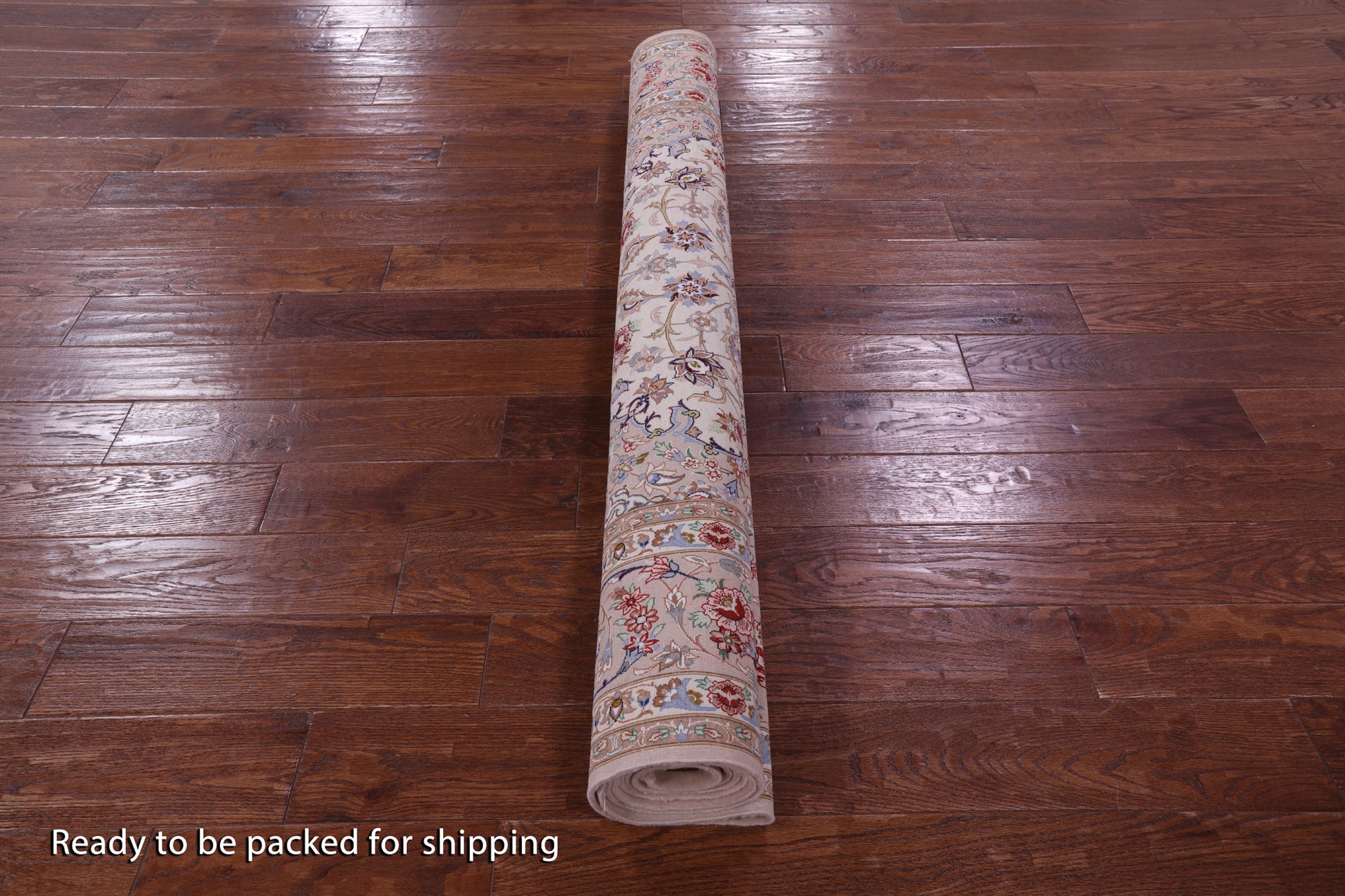 Ivory Isfahan Authentic Persian Hand Knotted Wool & Silk Area Rug - 5' 2" X 8' 2" - Golden Nile