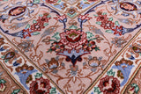 Ivory Isfahan Authentic Persian Hand Knotted Wool & Silk Area Rug - 5' 2" X 8' 2" - Golden Nile