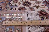 Ivory Isfahan Authentic Persian Hand Knotted Wool & Silk Area Rug - 5' 2" X 8' 2" - Golden Nile