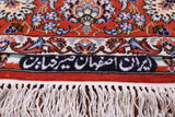 Ivory Isfahan Authentic Persian Hand Knotted Wool & Silk Area Rug - 5' 4" X 8' 2" - Golden Nile