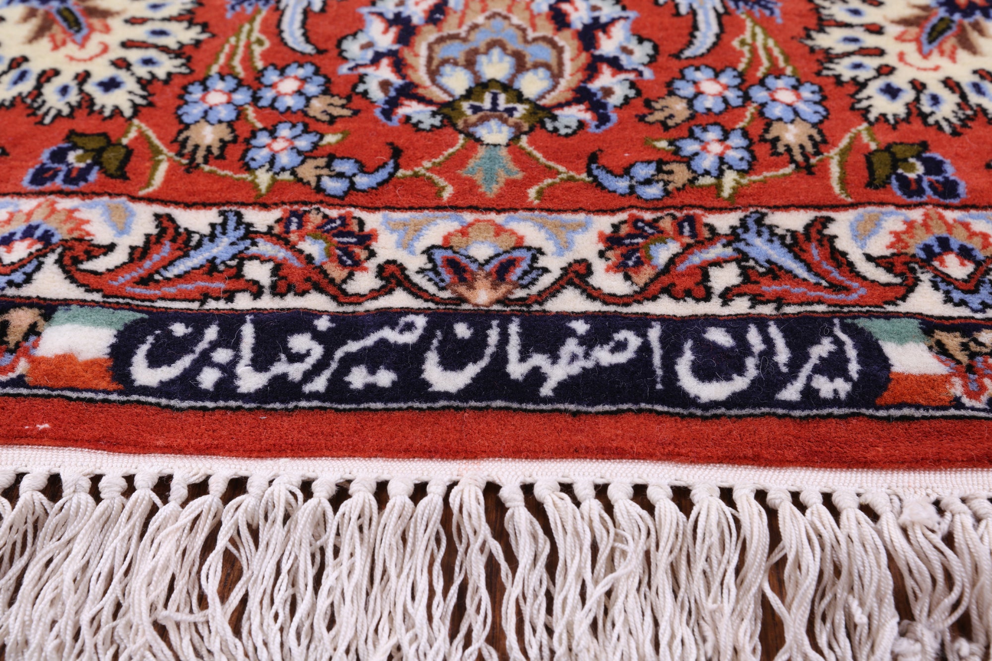 Ivory Isfahan Authentic Persian Hand Knotted Wool & Silk Area Rug - 5' 4" X 8' 2" - Golden Nile