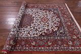 Ivory Isfahan Authentic Persian Hand Knotted Wool & Silk Area Rug - 5' 4" X 8' 2" - Golden Nile