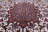Ivory Isfahan Authentic Persian Hand Knotted Wool & Silk Area Rug - 5' 4" X 8' 2" - Golden Nile