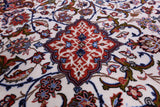 Ivory Isfahan Authentic Persian Hand Knotted Wool & Silk Area Rug - 5' 4" X 8' 2" - Golden Nile