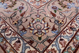 Ivory Isfahan Authentic Persian Hand Knotted Wool & Silk Area Rug - 5' 1" X 7' 7" - Golden Nile