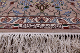 Ivory Isfahan Authentic Persian Hand Knotted Wool & Silk Area Rug - 5' 1" X 7' 7" - Golden Nile