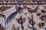 Ivory Isfahan Authentic Persian Hand Knotted Wool & Silk Area Rug - 5' 3" X 7' 9" - Golden Nile