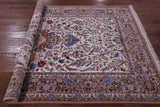 Ivory Isfahan Authentic Persian Hand Knotted Wool & Silk Area Rug - 5' 3" X 7' 9" - Golden Nile