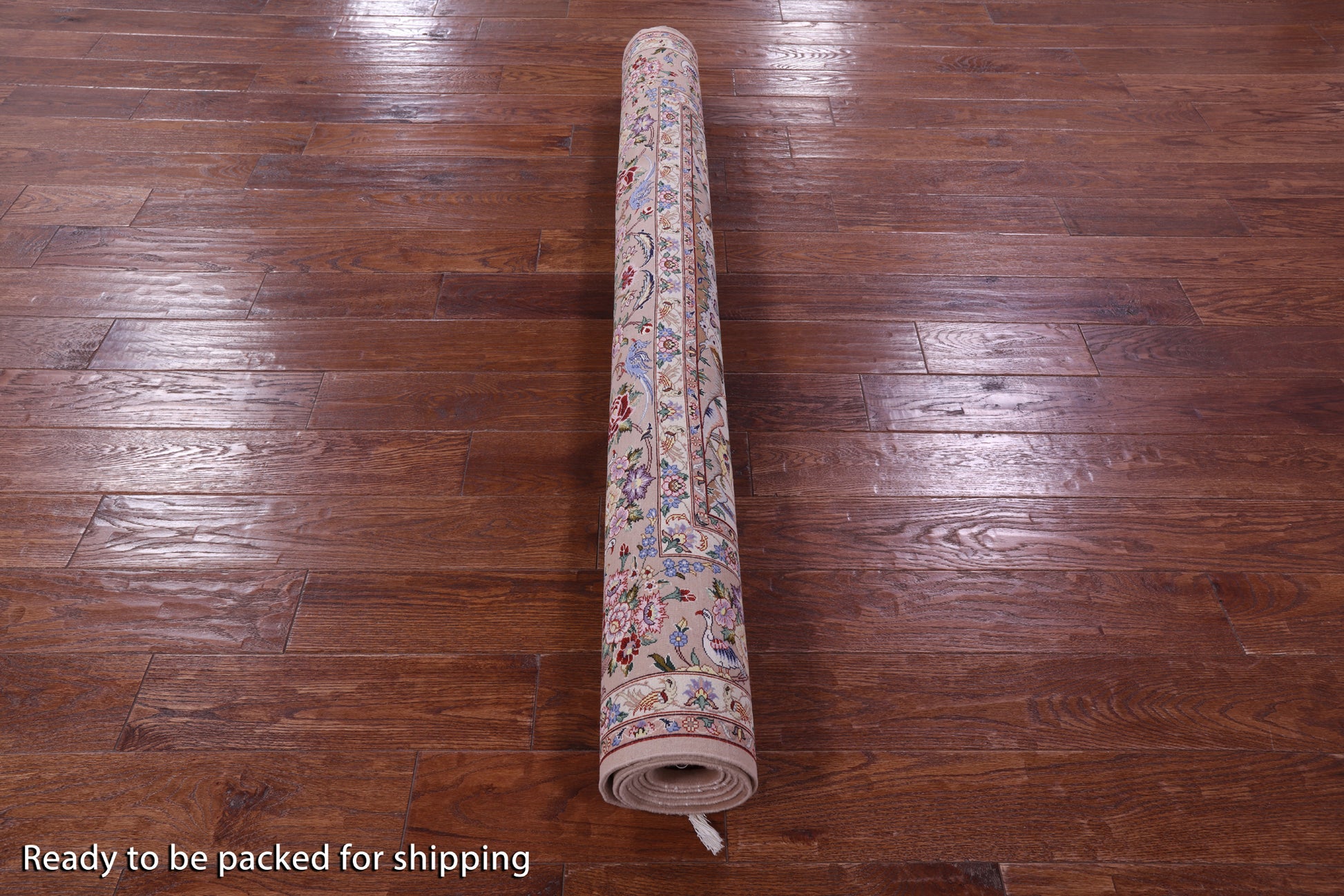 Ivory Isfahan Authentic Persian Hand Knotted Wool & Silk Area Rug - 5' 3" X 7' 9" - Golden Nile