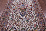 Ivory Isfahan Authentic Persian Hand Knotted Wool & Silk Area Rug - 5' 3" X 7' 9" - Golden Nile