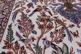 Ivory Isfahan Authentic Persian Hand Knotted Wool & Silk Area Rug - 5' 3" X 7' 10" - Golden Nile