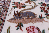 Ivory Isfahan Authentic Persian Hand Knotted Wool & Silk Area Rug - 5' 3" X 7' 10" - Golden Nile