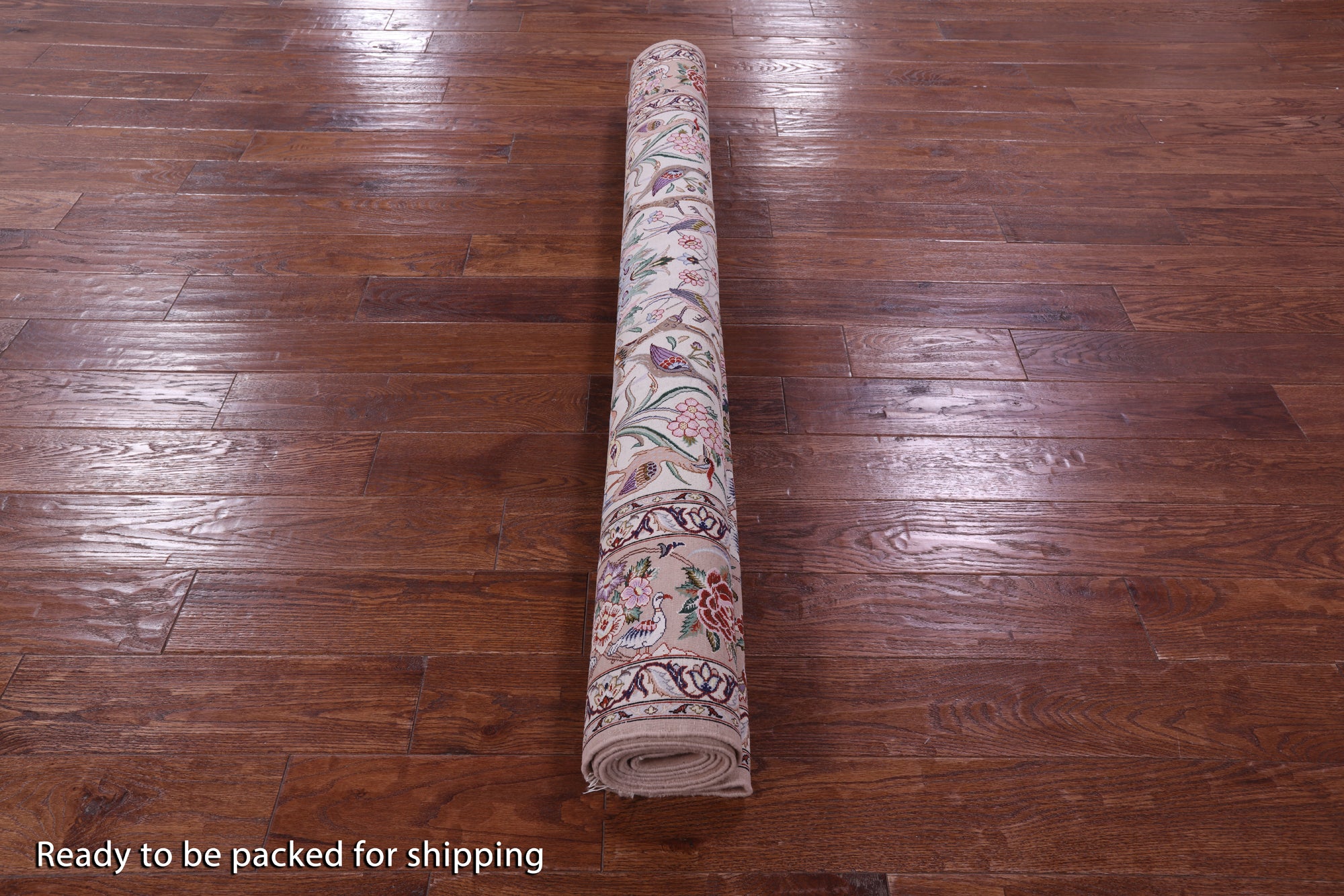 Ivory Isfahan Authentic Persian Hand Knotted Wool & Silk Area Rug - 5' 3" X 7' 10" - Golden Nile