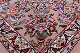 Ivory Isfahan Authentic Persian Hand Knotted Wool & Silk Area Rug - 5' 3" X 7' 10" - Golden Nile